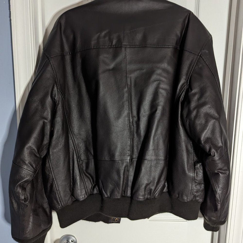 Air Force Landing Leather Men's XL Leather Bomber Jacket - Picture 15 of 16